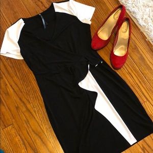 Black & White Dress w/ Ruffle